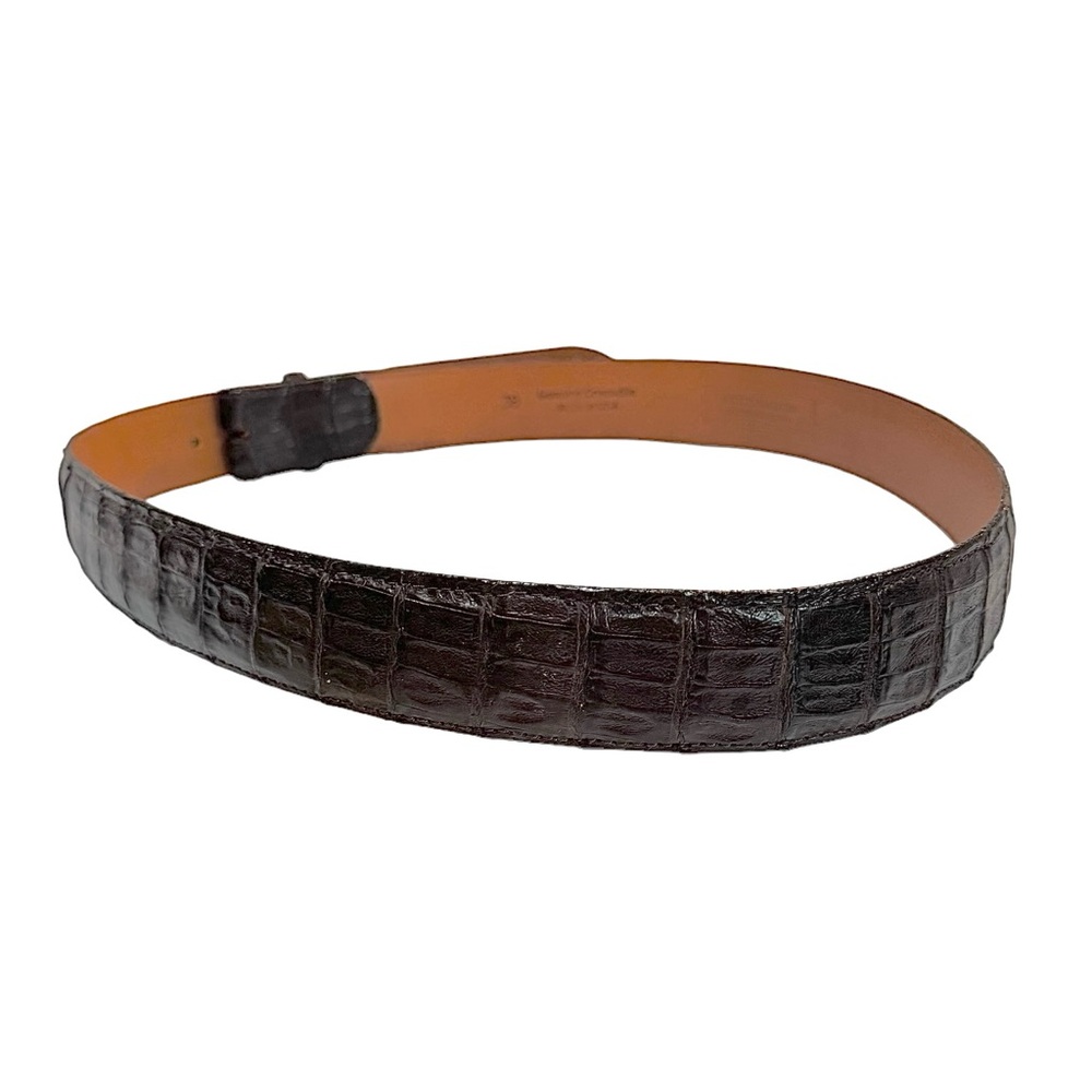 Scott Mallory SoHo New York Size 38 Genuine Croc Leather Brown Belt - Picture 2 of 7